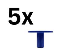 Keypak 5 Pack Flat Disc Aluminium Coat Hooks - Blue - Modern, Durable Wall Mounted Hooks For Home, Garage