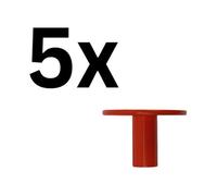 Keypak 5 Pack Flat Disc Aluminium Coat Hooks - Orange - Modern, Durable Wall Mounted Hooks For Home, Garage