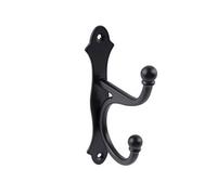 Keypak 5 Pack Rustic Country Hook With Backplate Black Metal - Vintage Wall Mounted Coat Hook, Easy Diy Install