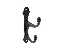 keypak 5 Pack Rustic Country Hook with Backplate Black Metal - Vintage Wall Mounted Coat Hook, Rustic Decorative Hanger for Coats, Keys & Accessories, Easy DIY Install