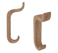 keypak 5 Pack Scandi Wooden J Hook Wall Mounted Coat Hook Minimalist