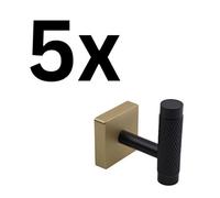 Keypak 5 Pack Square Plate Knurled Coat Hook - Sleek Wall Mounted Hook Contemporary Home Decor, Easy Diy Installation