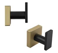 keypak 5 Pack Square Plate Modern Coat Hook - Rugged Wall Mounted Hook for Contemporary Home Decor, Easy DIY Installation for Bathroom, Bedroom, & Entryway Organisation