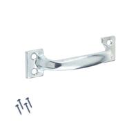 Keypak 5 Pack Steel Front Fix Handles 125mm Chrome Finish - Heavy Duty Door Pull Handles For Diy Renovations