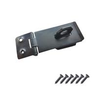 Keypak 75mm 4.5 Inch Heavy Duty Black Safety Hasp & Staple - Gate Clasp, Shed Hinge, Cabinet Door Latch Security with Screws