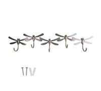 keypak Antique Brass Dragonfly Hook Rail Wall Mounted Metal Rack - Coat Key Towel Rack Storage