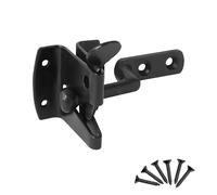 Keypak Auto Gate Latch/Catch, Self Closing Security Hardware Set with Weather Resistant Finish for Wooden Gates, Barn & Shed Doors - Black Powdered