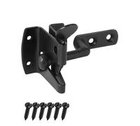 Keypak Auto Gate Latch Self Closing Security Hardware Set Black | Weather Resistant Finish and Fixings, Suitable for Barn & Shed Doors