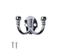 keypak Ball End Double Hook Oval Base 5 Pack - Polished Chrome