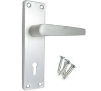 Keypak Bedroom Door Handles Keyhole Scroll Lever Lock 150mm 6 Inch Aluminium, Lever On Latch Lock Living Room & Home Office