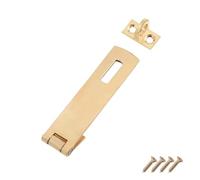 Keypak Brass Hasp and Staple Lock 75mm Garden Secuirty | Decorative Door & Gate Security Fastener, Heavy Duty Locking Clasp
