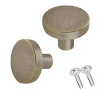Keypak Cabinet Knob, Pack Of 2, Antique Brass, Aluminium Precision 30mm Classic Wardrobe Cupboard Drawer Handles