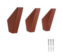 Keypak Coat Hooks Beech Decorative Wooden Wall Hooks - Set Of 3 - Screw-In Hangers For Bathroom, Bedroom, Hallway