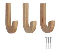Keypak Coat Hooks Pine Decorative Wooden Hooks - Set Of 3 Screw-In Wall Hangers - 125mm X 17mm - Nordic Coat & Towel Hook