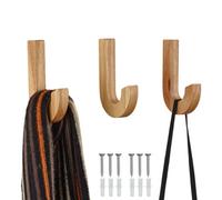 Keypak Coat Hooks Pine Decorative Wooden Hooks - Set Of 3 Wall Hangers - 125mm X 20mm - Nordic Coat & Towel Hook