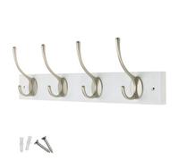 Keypak Coat Rack Wall Mounted 45Cm - White Board, Satin Nickel Hook