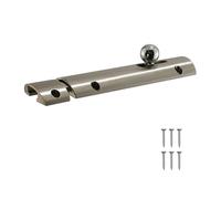 Keypak Convex Door Bolt 102mm - Brushed Satin Nickel Durable Internal Lock for Doors, Cabinets & Cupboards - 1 Pack