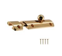 Keypak Convex Door Bolt 76mm - Polished Brass Durable Internal Lock For Doors, Cabinets & Cupboards - 1 Pack