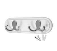 Keypak Door & Wall Mounted Robe Coat Rack With 2 Double Hooks, Small 22Cm Jacket Hanger