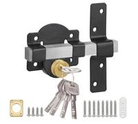 Keypak Double-Sided 50mm Long Throw Gate Lock With 5 Keys, Shed Door Lock, Reversible Fitting, Weather Resistant