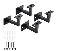 Keypak Flat Top Handrail Brackets For Stairways And Hallways, Matte Black, 70 X 57 X 45mm, 40Kg Capacity, Pack Of 4