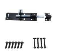 KeyPak Heavy-Duty 6" Sliding Bolt Lock for Doors and Gates Black Pad Bolt | 150mm Sliding Latch, Padlock compatible for added Security