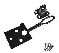 Keypak Heavy Duty Black Cabinet Wire Hasp And Staple (100mm 4 Inch) Gate Shed Door Window Lock Toolbox Garage Security
