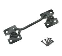 Keypak Heavy Duty Black Wire Cabin Door Hook 75mm (3 Inch) For Garden Shed Gate Window Lock Fixing Included