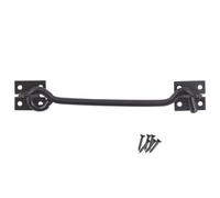 Keypak Heavy Duty Black Wire Cabin Door Hook Eye Latch 200mm-8 Inch For Garden Shed Gate Window Lock Fixing Included