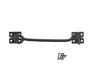 Keypak Heavy Duty Black Wire Cabin Door Hook Eye Latch 200mm-8 Inch For Garden Shed Gate Window Lock Fixing Included