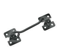 Keypak Heavy Duty Black Wire Cabin Door Hook Eye Latch 75mm (3 Inch) For Garden Shed Gate Window Lock Fixing Included