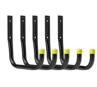 Keypak Heavy-Duty Garage Hooks, 17Cm J Hooks For Storing Power Tools Ladders Bikes Folding Chairs, 30Kg Load Per Hook (Pack Of 5)