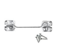 Keypak Heavy Duty Zinc Wire Cabin Door Hook Eye Latch 75mm (3 Inch) For Garden Shed Gate Window Lock Fixing Included