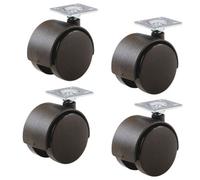 Keypak Hooded Swivel Castor Wheels, Twin Wheel, 40mm Diameter - 4 Pack, Rolls On Carpet & Hard Floors - 18Kg Max Load Per Castor