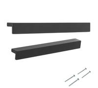 Keypak L-Shaped Cabinet Pull Bar Handles 185mm, Matt Black, Diy Drawer Cupboard Furniture Pulls