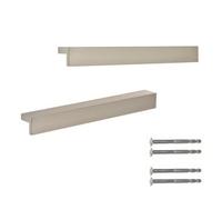 Keypak L-Shaped Cabinet Pull Bar Handles 185mm, Satin Nickel, Diy Drawer Cupboard Furniture Pulls
