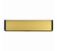 Keypak Letterplate 12-Inch, Black Frame/etched, Draught Excluder For 20-40mm Door Thickness-Fixing Included
