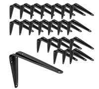 Keypak London Pattern Shelf Brackets Wall Mounted, Black, 200 X 150mm, 22Kg Per Pair, Pack Of 24