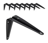 Keypak London Shelf Brackets, Black, 125 x 100mm, 24 Pack, 14kg Pair Load | Wall Mounted Shelving Support, Strong Metal Build