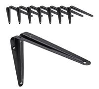 Keypak London Shelf Brackets, Black, 200 x 150mm, 24 Pack, 14kg Pair Load | Wall Mounted Shelving Support, Strong Metal Build