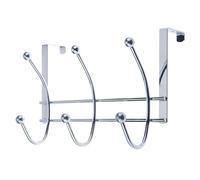Keypak Metal Over The Door Hanger, 6 Chrome Double Hooks 27cm Easy Install