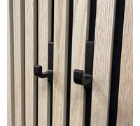 keypak Minimalist Curved Hooks for Acoustic Slat Wall Panelling, Between-Slat Fit, Set of 2, No Drill Required, Double Hooks