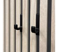 Keypak Minimalist Curved Hooks For Acoustic Slat Wall Panelling, No Drilling Required, Between-Slat Fit, Set Of 2