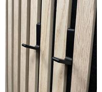 keypak Minimalist Straight Hooks for Acoustic Slat Wall Panelling, Between-Slat Fit, Set of 2, No Drill Required, Double Hooks