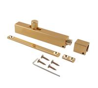 Keypak Modern Thin Door Bolt 125mm Brushed Brass - Slide Barrel Lock Latch For Internal Door, Shed, Bathroom, Privacy Lock