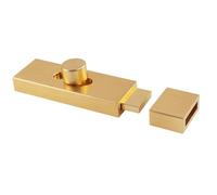 Keypak Modern Wide Door Bolt 75mm Brushed Brass - Heavy Duty Slide Barrel Lock Latch for Internal Doors, Toilets, Bathrooms, Gates, Sheds - Compact Security Lock for Shed, Room, Gate or Toilet