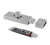 Keypak Modern Wide Door Bolt 75mm Satin Nickel - Slide Barrel Lock Latch For Internal Door, Shed, Bathroom, Privacy Lock
