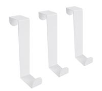 keypak Over Door Hanger, 3 Pack White Metal Hooks, Doors up to 4.5cm | Reversible hooks suitable for doors 35mm or 45mm wide, ideal for hanging clothes; jackets; towels; robes