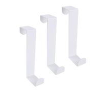 keypak Over Door Hanger, Set of 3 White Metal Hooks, Fits Doors up to 4cm in Thickness, for Hanging Clothes, Coats, Jackets, Towels, Robes Modern Hooks