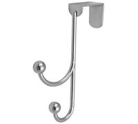 Keypak Over The Door Metal Double Hanger Polished Chrome Twin Hooks 16cm | Rustproof Metal No Drilling required Door Hook for Towels, Coats, Hats, Robes
